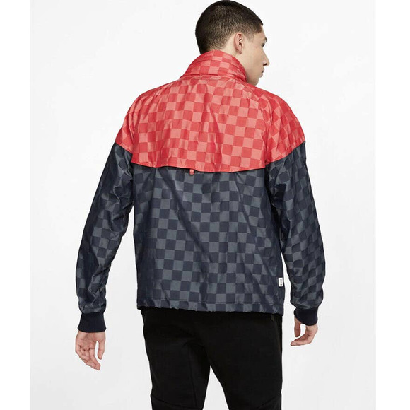 NIKE NSW Windrunner Checkered Black Red Jacket L - Picture 2 of 12